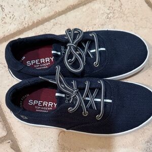 Sperry Little Boys Dark Blue Canvas Boat Shoes